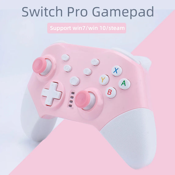 Switch Pro gamepad  supports switch console with dual motor vibration, pink game controller supports PC win10