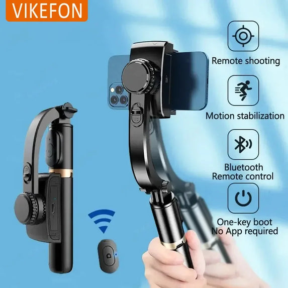 Q08 Gimbal Stabilizer Mobile Phone Video Stabilizer Bluetooth Selfie Stick Tripod for Smartphone Live Vertical Shooting Bracket