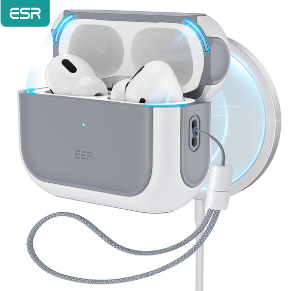 ESR for AirPods Pro 2 Case with Lanyard Compatible with Airpods Pro 2023/2022/2019 MagSafe Cover （USB-C/Lightning Cable）