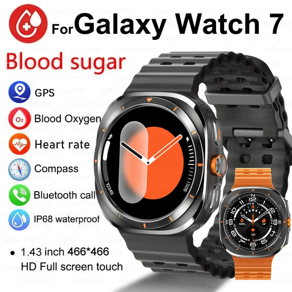 For Samsung Galaxy Watch 7 Ultra New GPS Track Smart Watch Men AMOLED Always Display Clock BT Talk NFC Sport Smartwatches Women